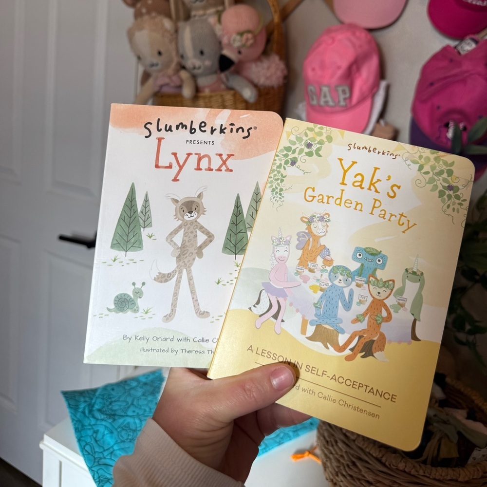 Slumberkins Lynx and Yak's Garden Party Books